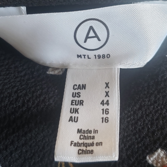 A MTL 1980 FLORAL WRAP SHIRT, SIZE X, black - Picture 3 of 5